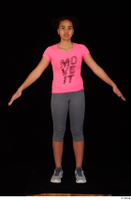  Zahara dressed grey sneakers grey sports leggings pink t shirt sports standing whole body 0009.jpg